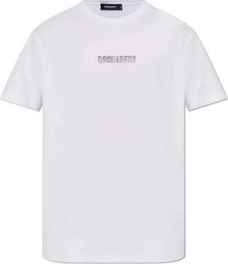 Dsquared2 T-shirt met verhoogd logo - Heren - T-shirts - Wit - S - Katoen - Tops