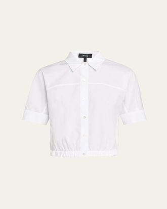 Theory Short-Sleeve Button-Front Shirt