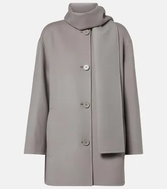 Max Mara Scarf-detail virgin wool coat