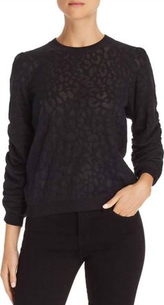 Joie Animal Burnout Print Lightweight Sweater In Black