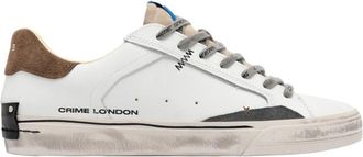 Crime London Deconstructed Sneaker - Heren - Sneakers - Wit - 43 EU - Leer - Schoenen