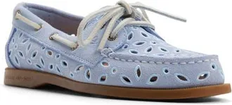 Sperry Top-Sider Authentic Original 2-Eye Embroidered Boat Shoe in Light Blue at Nordstrom, Size 9.5
