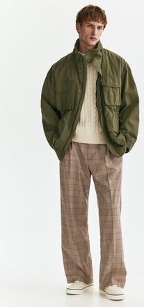 H&M Loose-fit tailored pants in Beige/plaid at Nordstrom, Size 29