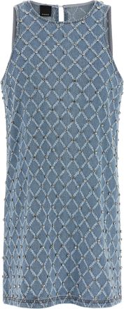 Pinko Blue Cotton Short Womens Dress