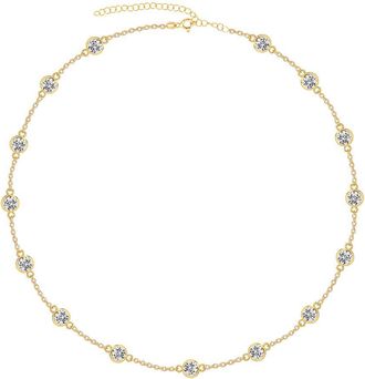 Gabi Rielle 14K Over Silver Cz Strand Necklace