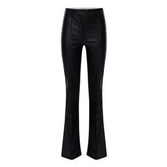 Elisabetta Franchi Broek met ribbels - Dames - Broeken - Zwart - Maat: M Leer