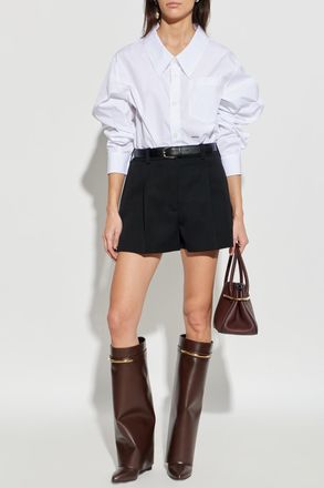 Givenchy Wool Shorts With Pleats, Womens, Black