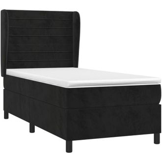 vidaXL Vidaxl - Cama Box Spring Con Colch&oacute;n Cuero Sint&eacute;tico Negro 90x190 Cm