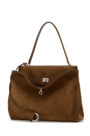 Balenciaga Womens Brown Suede Medium Rodeo Handbag Camel T Domesticated Calf Le Borse A Mano