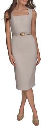 DKNY Belted Sheath Dress in Dark Clay Cream at Nordstrom, Size 14