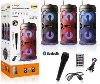 Trade Shop Trade Shop Traesio - Linq - Altoparlante Speaker Cassa Bluetooth Portatile Kts953 20w Microfono Wireless Usb