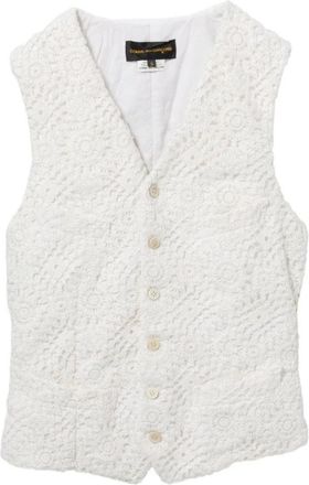 Comme Des Gar&ccedil;ons Crochet Vest - Dames - Bodywarmers - Wit - S - Jassen