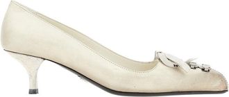 Prada Old-effect leather laced pumps Woman 38+
