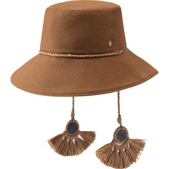 Helen Kaminski Isla Cotton & Linen Blend Bucket Hat in Nutshell at Nordstrom Rack
