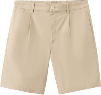 Mango Pleat Front Bermuda Shorts in Beige at Nordstrom, Size 36