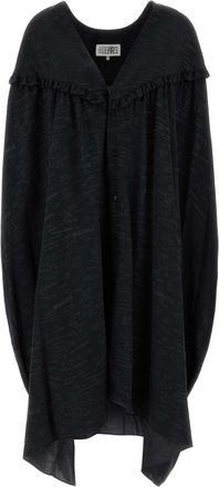 Maison Margiela Black Jersey Shirt Dress