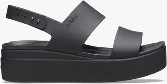Crocs Womens Crocs 206453-060 BROOKLYN LOW WEDGE Womens Sandals Black - Size: 3