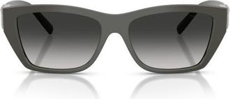 Tiffany & Co. 56mm Rectangular Sunglasses in Coca Cola Sapphire /Gray at Nordstrom