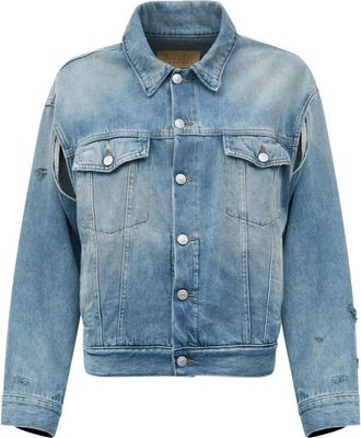 Maison Margiela Washed Denim Jacket With Distressed Detailing