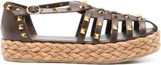 Valentino Garavani Sandali Rockstud - Marrone