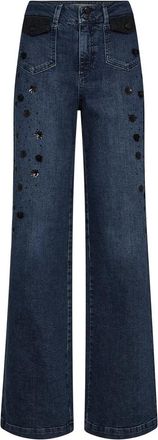 Mos Mosh MMColette Bouquet Jeans - Dames - Loose Fit Jeans - Blauw - W30 - Jeans