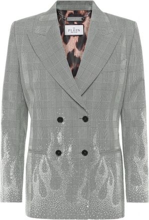 Philipp Plein Flame Blazer - Dames - Blazers - Zwart - S - Wol - Jassen