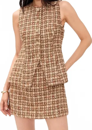 Astr Dilone Mini Dress In Brown Multi