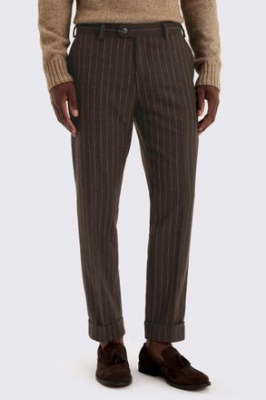 Moss Brown Stripe Flannel Trousers