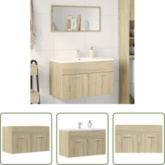 vidaXL Sottolavabo - Mobile Sottolavabo Rovere Sonoma 80x38,5x46cm Legno Multistrato