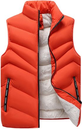 Generic Mens Outerwear Gilets Fleece Lined Warm Down Vests Thickening Puffer Padded Gilet High Collar Quilted Waistcoats Water Repellent & Wind Resistant Vest