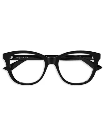 Alexander McQueen Eyewear cat-eye frame glasses - women - Acetate - 40 - Black