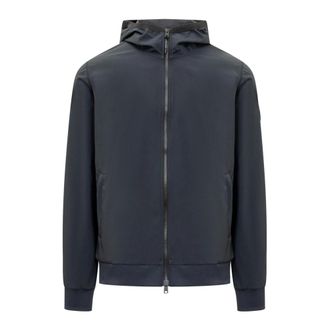 Woolrich Light Jackets, male, Blue, Size: 2XL Soft Shell Full Zip Hoodie