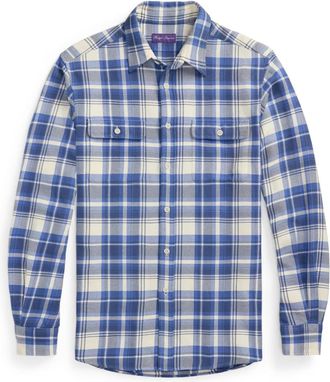 Ralph Lauren Purple Label Camicia con motivo tartan - Blu