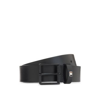BOSS Leather belt with matte black hardware