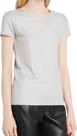 Majestic Filatures Soft Touch Metallic Crewneck Tee In Metal Grey