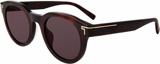 Tumi Brown Oval Unisex Sunglasses STU509 1HAV 50