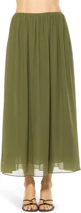 Alexia Admor VAYLA LONG FLOWY MAXI SKIRT in Sage at Nordstrom, Size X-Small