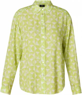 Yest Rashida Button-Down Top In Citric Green/white