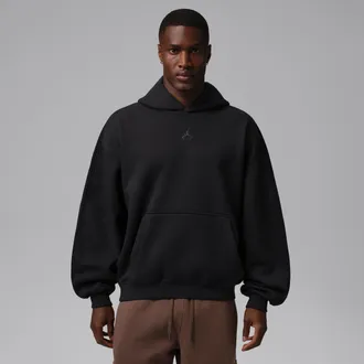 Nike Jordan Mens Jordan Brooklyn Oversized Fleece Pullover Hoodie in Black | IM8911-010