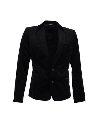 Dolce & Gabbana Pre-owned Mens & Velvet Single-Breasted Jacket in Black - Size EU 50 (Mens)