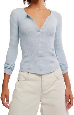Free People Going Places Cardigan In Pearl Blue