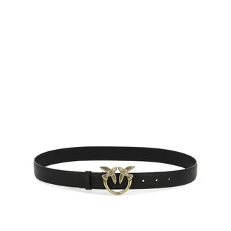 Pinko Cintura Love Birds in pelle 3 cm - - Accessories - Donna - Nero - ONE SIZE