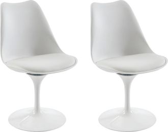 VENTE-UNIQUE.COM Set de 2 sillas polipropileno blanco