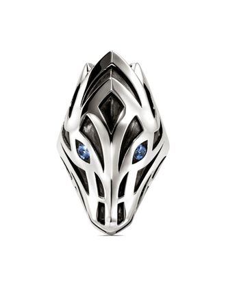 John Hardy Anello Naga in argento sterling con zaffiro