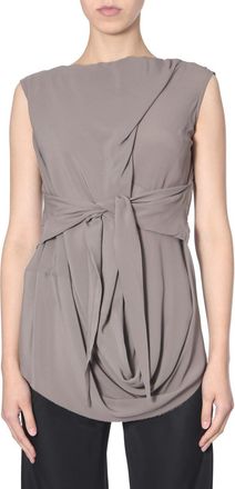 Rick Owens Sleeveless Draped Top with Knotted Detailing