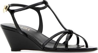 Prada Womens Black Leather Sandals Nero Sandali
