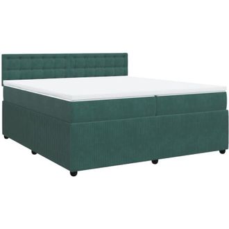 vidaXL Cama Box Spring Con Colch&oacute;n Terciopelo Verde Oscuro 200x200 Cm Vidaxl