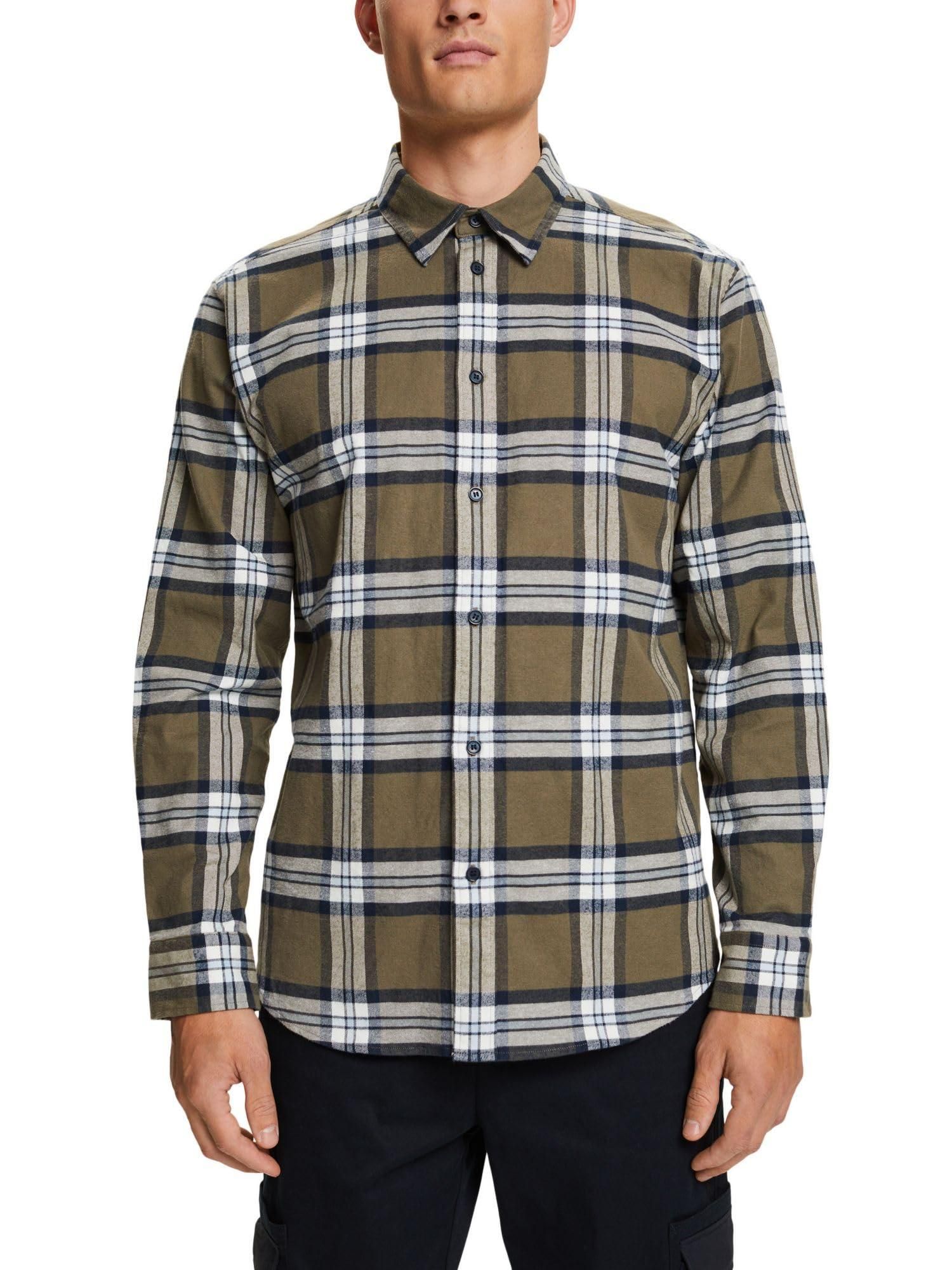 ESPRIT Herren Hemd – 100% Baumwolle, Langarm, Haifischkragen, Klassisches Businesshemd