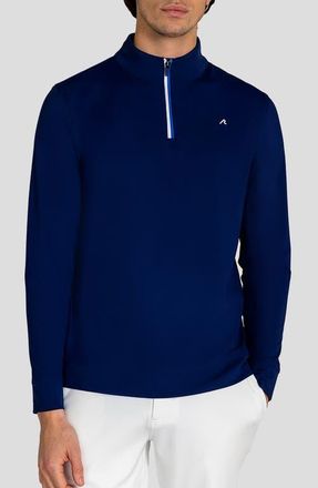 Redvanly Fleet Quarter Zip Sweatshirt in Midnight Navy at Nordstrom, Size Xx-Large
