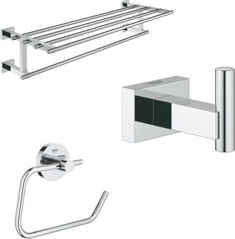 GROHE Pack Toallero + Gancho De Pared + Dispensador De Papel Essentials